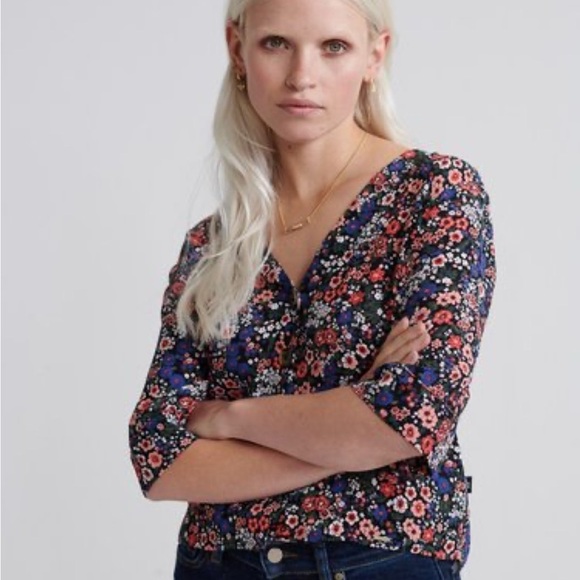 SUPERDRY Janie Floral Print Blouse Size 6 - Picture 10 of 13